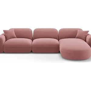 Neu Im Sortiment CXL by Christian Lacroix - 4-Sitzer modulares Ecksofa rechts "Lucien" Sitzer aus Samt lachs - 320x165x70cm
