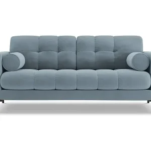 Knallerangebot Cosmopolitan Design - 2-Sitzer Sofa "Bali" aus Samt hellblau - 152x92x75cm