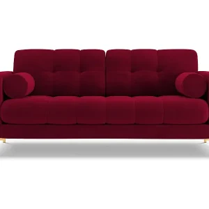 Top-Angebot Cosmopolitan Design - 2-Sitzer Sofa "Bali" aus Samt rot - 152x92x75cm