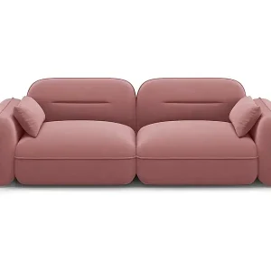 Zertifiziert Cosmopolitan Design - 3-Sitzer modulares Sofa "Sydney" aus Samt lachs - 230x90x70cm