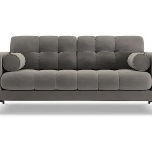 Neu Im Sortiment Cosmopolitan Design - 2-Sitzer Sofa "Bali" aus Samt hellgrau - 152x92x75cm