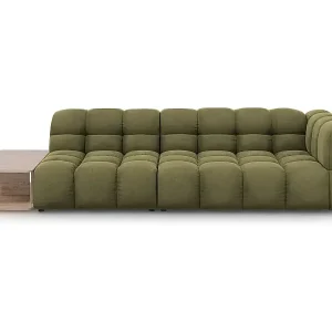 Cosmopolitan Design - 4-Sitzer modulares Sofa links "Sky" aus Samt hellgrün - 297x102x75cm Direkt Vom Hersteller
