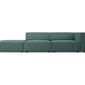 Cosmopolitan Design - 4-Sitzer linkes Sofa "Arendal" aus Chenille-Stoff petrol - 262x102x70cm Sale