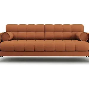 Neu Cosmopolitan Design - 3-Sitzer Sofa "Bali" aus strukturiertem Stoff ziegelrot - 177x92x75cm