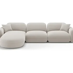 CXL by Christian Lacroix - 4-Sitzer modulares Ecksofa links "Lucien" Sitzer aus Samt leichtes beige - 320x165x70cm Sonderangebot