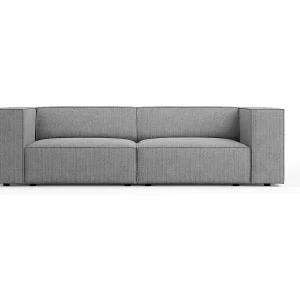 Cosmopolitan Design - 3-Sitzer Sofa "Arendal" aus Chenille-Stoff mit Rippeneffekt dunkelgrau - 204x102x70cm Sofort Bestellen