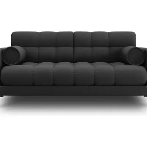 Billig Cosmopolitan Design - 2-Sitzer Sofa "Bali" aus strukturiertem Stoff dunkelgrau - 152x92x75cm