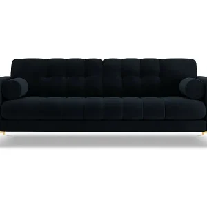 Neue Ware Cosmopolitan Design - 3-Sitzer Sofa "Bali" aus Samt dunkelblau - 177x92x75cm