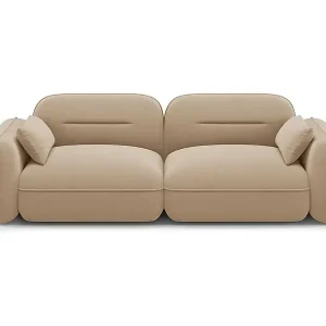 Kostenfreie Lieferung Cosmopolitan Design - 3-Sitzer modulares Sofa "Sydney" aus Samt sandfarben - 230x90x70cm