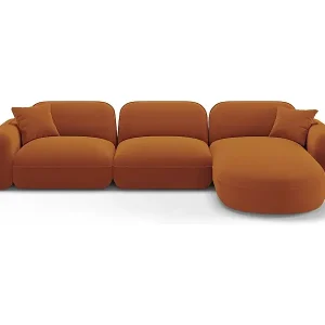 CXL by Christian Lacroix - 4-Sitzer modulares Ecksofa rechts "Lucien" Sitzer aus Samt terrakotta - 320x165x70cm Must-Have