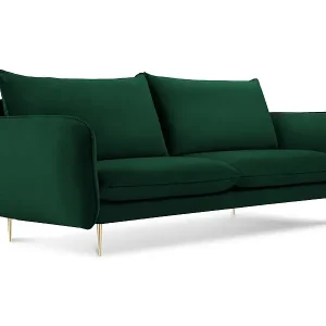 Cosmopolitan Design - 2-Sitzer Sofa "Vienna" aus Samt flaschengrün - 160x92x95cm Preisknaller