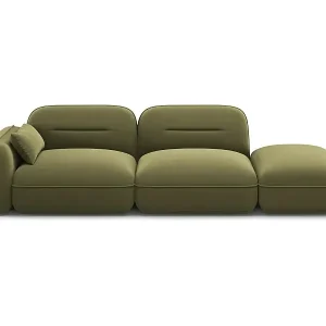 Sonderangebot Cosmopolitan Design - 3-Sitzer modulares Sofa rechts "Sydney" aus Samt hellgrün - 295x90x70cm