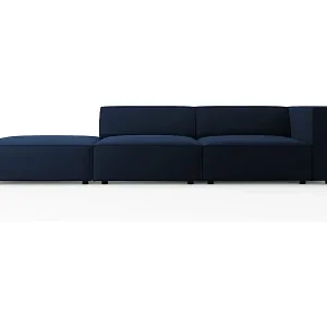Rabatt Cosmopolitan Design - 4-Sitzer linkes Sofa "Arendal" aus Samt königsblau - 262x102x70cm