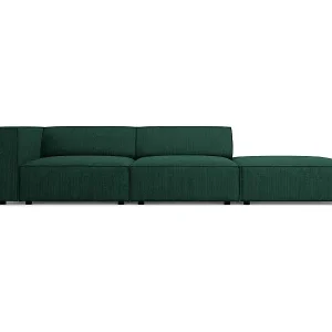 Preiswert Cosmopolitan Design - 4-Sitzer rechtes Sofa "Arendal" aus Chenille-Stoff mit Rippeneffekt flaschengrün - 262x102x70cm