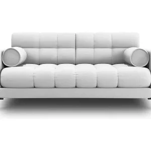 Cosmopolitan Design - 2-Sitzer Sofa "Bali" aus strukturiertem Stoff hellgrau - 152x92x75cm Begrenztes Angebot