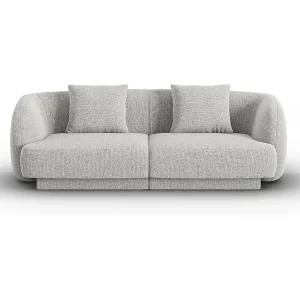 Cosmopolitan Design - 2-Sitzer Sofa "Tulum" aus Chenille-Stoff hellgrau - 180x90x70cm Günstig