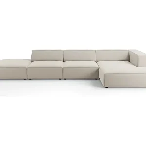 Online Kaufen Cosmopolitan Design - 5-Sitzer Ecksofa rechts "Arendal" aus Samt Ecru - 341x166x70cm