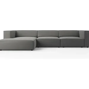 Preisknaller Cosmopolitan Design - 4-Sitzer Ecksofa links "Arendal" aus Samt betonfarben - 284x166x70cm