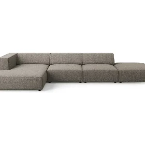 Cosmopolitan Design - 5-Sitzer Ecksofa links "Arendal" aus Chenille-Stoff grau - 341x166x70cm Bestseller