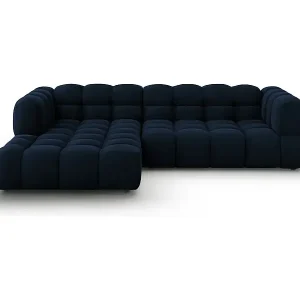 Cosmopolitan Design - 4-Sitzer modulares Ecksofa links "Sky" aus Samt königsblau - 272x162x75cm Solange Der Vorrat Reicht