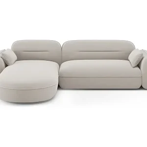 Cosmopolitan Design - 4-Sitzer modulares Ecksofa links "Sydney" aus Samt leichtes beige - 275x165x70cm Günstig