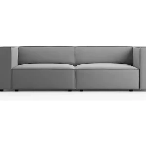 Cosmopolitan Design - 3-Sitzer Sofa "Arendal" aus Samt hellgrau - 204x102x70cm Finale Aktion
