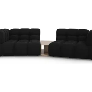Cosmopolitan Design - 2-Sitzer modulares Sofa "Sky" aus Samt schwarz - 280x148x75cm Echt