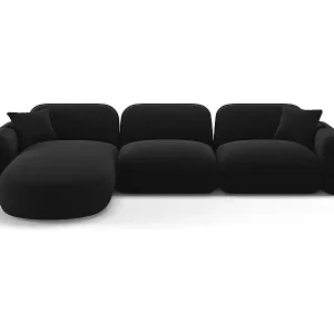 CXL by Christian Lacroix - 4-Sitzer modulares Ecksofa links "Lucien" Sitzer aus Samt schwarz - 320x165x70cm Preisknaller