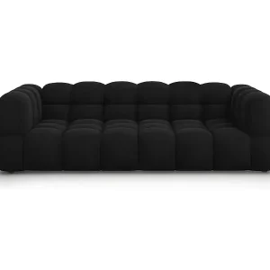 Cosmopolitan Design - 4-Sitzer modulares Sofa "Sky" aus Samt schwarz - 244x102x75cm Sofort Bestellen