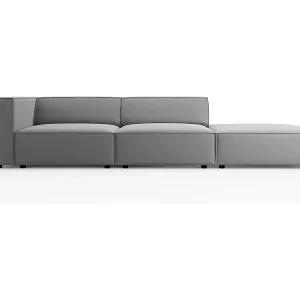 Preisknaller Cosmopolitan Design - 4-Sitzer rechtes Sofa "Arendal" aus Samt hellgrau - 262x102x70cm