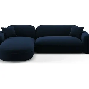 Knallerangebot CXL by Christian Lacroix - 4-Sitzer modulares Ecksofa links "Lucien" Sitzer aus Samt königsblau - 275x165x70cm