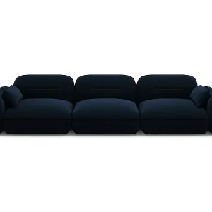 Cosmopolitan Design - 4-Sitzer modulares Sofa "Sydney" aus Samt königsblau - 320x90x70cm Rabatt