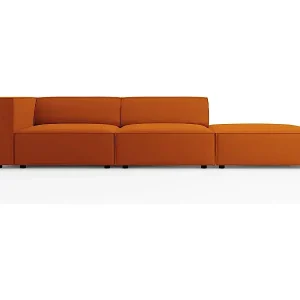 Cosmopolitan Design - 4-Sitzer rechtes Sofa "Arendal" aus Samt terrakotta - 262x102x70cm Preiswert