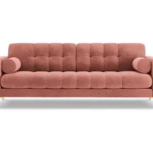 Cosmopolitan Design - 3-Sitzer Sofa "Bali" aus Samt rosa - 177x92x75cm Nur Heute