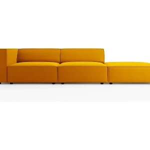 Cosmopolitan Design - 4-Sitzer rechtes Sofa "Arendal" aus Samt gelb - 262x102x70cm Sichere Zahlung