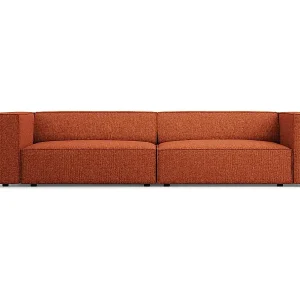 Garantierte Lieferung Cosmopolitan Design - 4-Sitzer Sofa "Arendal" aus Chenille-Stoff terrakotta - 244x102x70cm