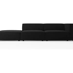 Geprüft Cosmopolitan Design - 4-Sitzer linkes Sofa "Arendal" aus Samt schwarz - 262x102x70cm
