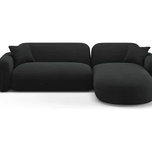 Knallerangebot CXL by Christian Lacroix - 4-Sitzer modulares Ecksofa rechts "Lucien" Sitzer aus Samt anthrazit - 275x165x70cm