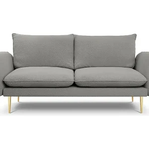Cosmopolitan Design - 2-Sitzer Sofa "Vienna" aus Boucle grau - 160x92x95cm Online Kaufen