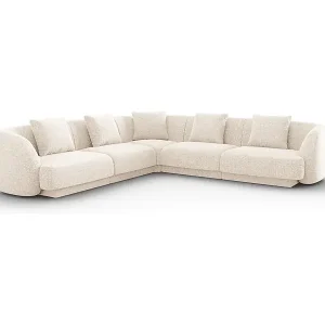Sofort Bestellen Cosmopolitan Design - 5-Sitzer wendbares Ecksofa "Tulum" aus Chenille-Stoff leichtes beige - 255x255x70cm