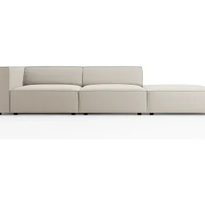 Cosmopolitan Design - 4-Sitzer rechtes Sofa "Arendal" aus Samt Ecru - 262x102x70cm Wochenendangebot
