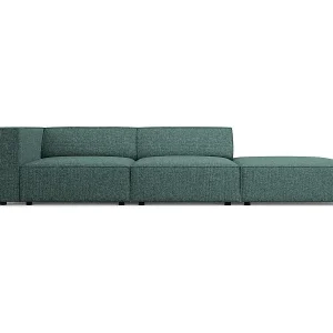 Bestpreis Cosmopolitan Design - 4-Sitzer rechtes Sofa "Arendal" aus Chenille-Stoff petrol - 262x102x70cm