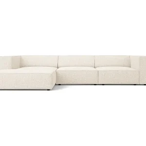 Cosmopolitan Design - 4-Sitzer Ecksofa links "Arendal" aus Chenille-Stoff leichtes beige - 284x166x70cm Neu Im Sortiment