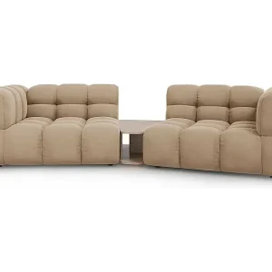 Bestseller Cosmopolitan Design - 2-Sitzer modulares Sofa "Sky" aus Samt sandfarben - 280x148x75cm