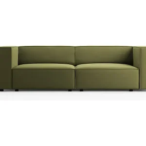 Cosmopolitan Design - 3-Sitzer Sofa "Arendal" aus Samt hellgrün - 204x102x70cm Bestpreis