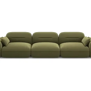 Cosmopolitan Design - 4-Sitzer modulares Sofa "Sydney" aus Samt hellgrün - 320x90x70cm Aktuell