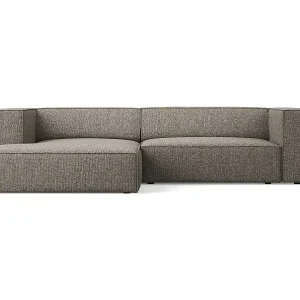 Cosmopolitan Design - 3-Sitzer Ecksofa links "Arendal" aus Chenille-Stoff grau - 224x166x70cm Meistverkauft