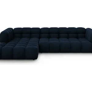 Cosmopolitan Design - 4-Sitzer modulares Ecksofa links "Sky" aus Samt königsblau - 300x162x75cm Versand Am Gleichen Tag