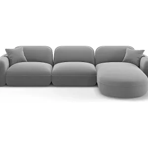 Sichere Zahlung CXL by Christian Lacroix - 4-Sitzer modulares Ecksofa rechts "Lucien" Sitzer aus Samt hellgrau - 320x165x70cm