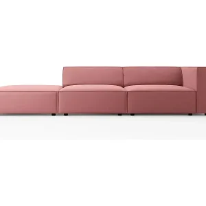 Schnäppchen Cosmopolitan Design - 4-Sitzer linkes Sofa "Arendal" aus Samt lachs - 262x102x70cm